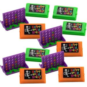 Fun Express 3″ x 2″ Mini Halloween Purple, Green & Orange Connect Disc Game – 12 Sets