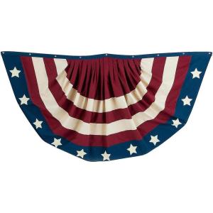 Fun Express 4th of July Decorations Jumbo Vintage Americana Bunting Banner 6 ft. x 3 ft – Patriotic Decor American Flag Bunting for Fourth of July Memorial Day | Indoor Outdoor USA Decorations