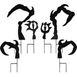 Fun Express 6 Pieces 4-3/4″ – 12-1/4″ x 7-1/4″ – 16″ Monster Silhouette Yard Stakes Halloween Decoration