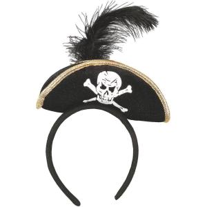 Fun Express Black Pirate Headband Hat for Girls – Halloween Costume Accessories