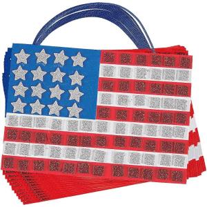 Fun Express Mosaic Foam Flag Ornament Craft Kit Makes 12 – Bulk Crafts for Kids & Classroom Craft Supplies | Easy Patriotic Holiday Crafts for Veterans Day, Memorial Day & 4th of July Party Craft