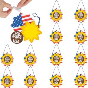 Fun Express Patriotic God Bless the USA Sunflower Sign Foam Craft Kit – Makes 12