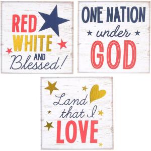 Fun Express Religious Patriotic Tabletop Signs – 3 Pieces