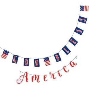 Patriotic God Bless America Garland 2 Pieces