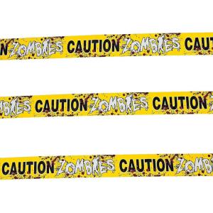 Zombies Caution Yellow Party Tape Roll – 20′, 1 Pack – Heavy-Duty Plastic – Ultimate Zombie Apocalypse Decoration For Thrilling Events