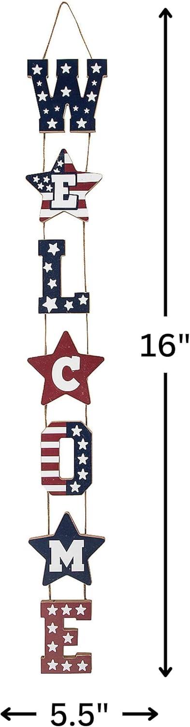 image:imageFun Express Patriotic Vertical Hanging Welcome Sign