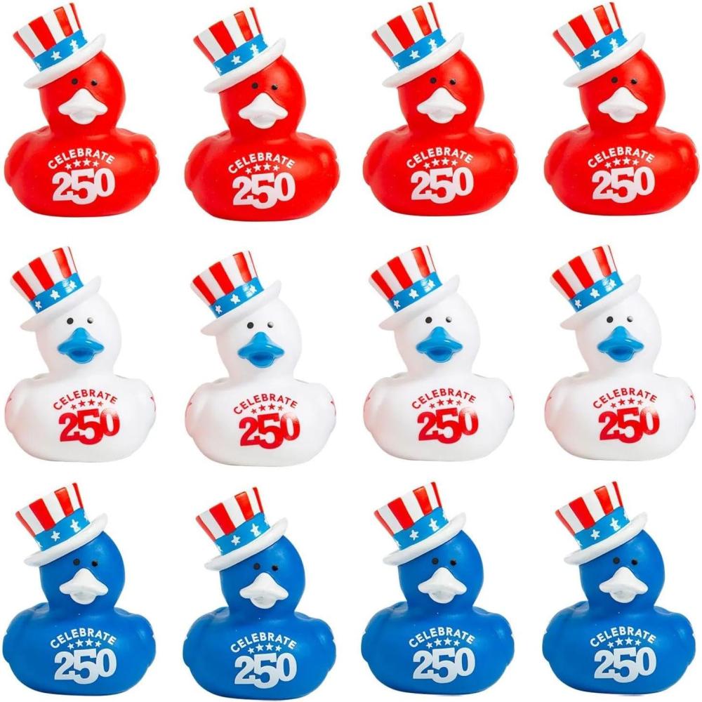 image:image2 12 Patriotic 250th Anniversary Vinyl Rubber Ducks 12 Pc