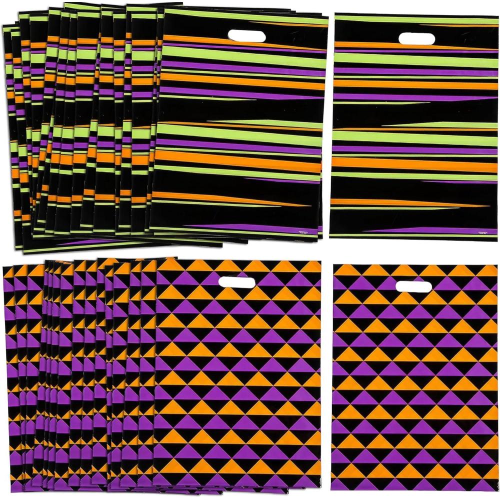 image:imageFestive Halloween Patterned TrickorTreat Plastic Bags  125 x 17 50 Pack  Perfect for Kids amp Parties