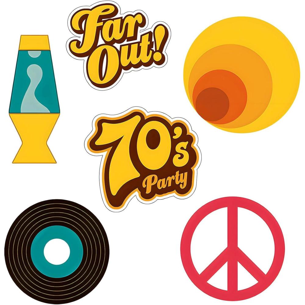 image:imageFun Express 70s Party Cutouts 6pc for Party Decor Wall Decor Cutouts 6 Pieces