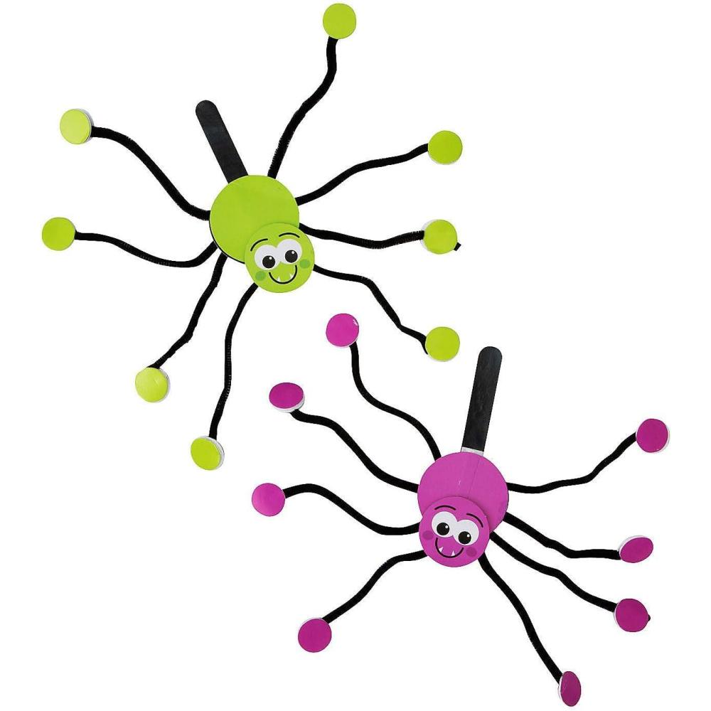 image:imageFun Express 8 x 7 12 Halloween Green amp Purple Spider Puppet Craft Kit Makes 12