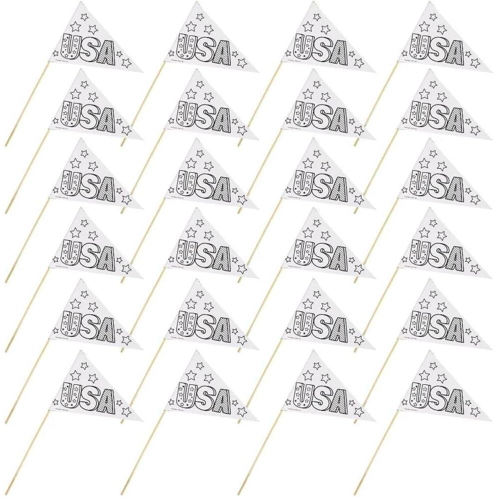 image:imageFun Express Color Your Own Patriotic Pennant Flags  24 Pc