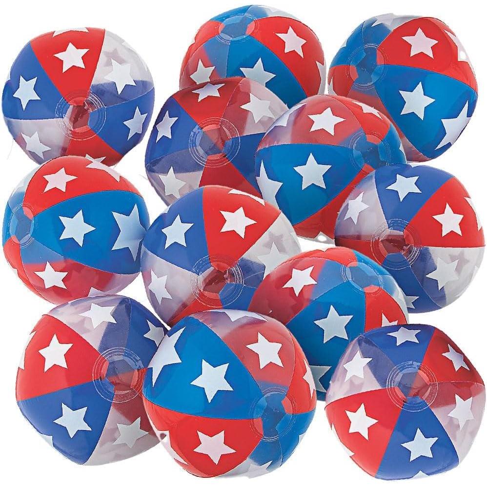 image:imageFun Express Red White and Blue Beach Balls USA Patriotic Pool Toys for 4th of July