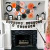 Black Paper Fan Assortment – Party Decor – 8 Pieces
