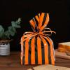Festive Black & Orange Striped Cellophane Treat Bags – 5″ x 11″ (12 Pc.) – Vibrant Design, Ideal for Trick or Treating & Halloween Parties