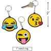 Fun Express – Emoticons Rubber Key Chain – Apparel Accessories – Key Chains – Novelty Key Chains – 12 Pieces