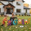 Fun Express 12″ x 22″ Trick-or-Treat Yard Signs – 11 Pieces | Festive Halloween Yard Decorations