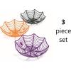 Plastic Spider Web Spiderweb Halloween Candy Bowls – 3 Piece Set