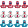2″ Patriotic Tri-Color Polka Dot USA Rubber Ducks – 12 Pc.