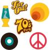 Fun Express – 70’s Party Cutouts (6pc) for Party -Decor – Wall Decor – Cutouts – 6 Pieces