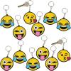 Fun Express – Emoticons Rubber Key Chain – Apparel Accessories – Key Chains – Novelty Key Chains – 12 Pieces