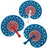 Fun Express Patriotic Red, White & Blue Mini Paper Folding Fans – 6.75″ (Pack of 12) – Perfect for Independence Day Celebrations, Memorial Day Events, and Patriotic Parties