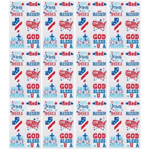 Bulk 72 Pieces Religious Patriotic Temporary Tattoos 72 Pieces