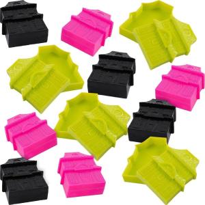 Fun Express 12 Pieces Haunted House-Shaped Halloween Favor Containers, BPA Free Plastic, Halloween Party Supplies, Multi-Color