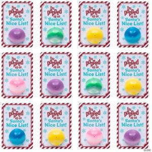 Fun Express 24 Pieces 1 3/4″ Mini Marbleized Poppers with Christmas Handout Card for 12