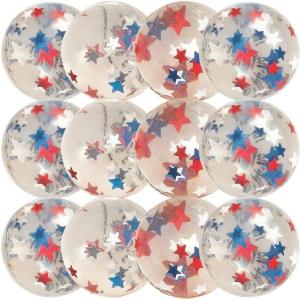 Fun Express Patriotic Clear Star Bouncy Balls – Toys – 12 Pieces