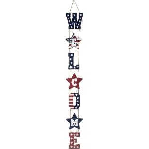 Fun Express Patriotic Vertical Hanging Welcome Sign