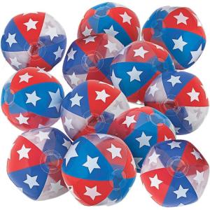 Fun Express Red, White and Blue Beach Balls – USA Patriotic Pool Toys for 4th of July