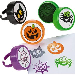 Halloween Ring Stampers for Halloween – 24 Pieces – Trick or Treat Handouts