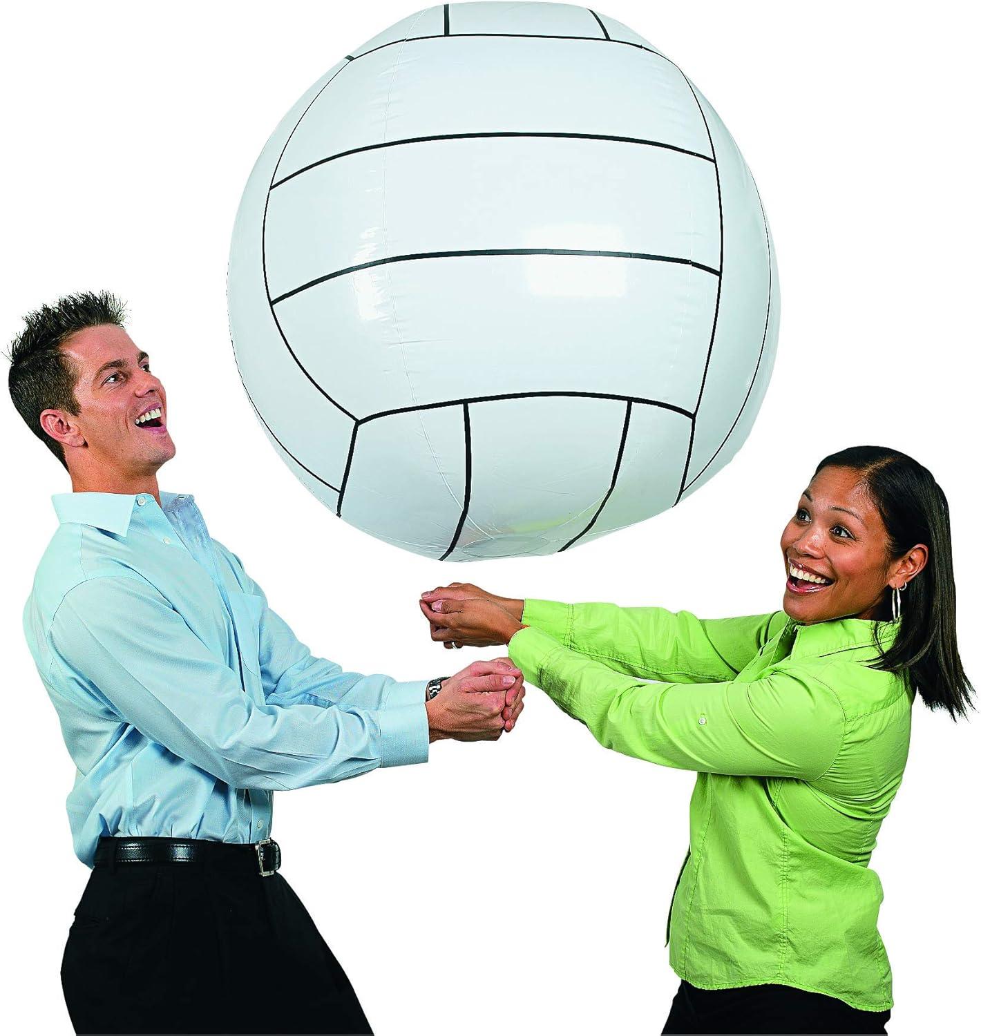 image:imageFun Express Jumbo Inflatable Volleyball Beach Ball 30 Inch Giant Pool Toys for Kids Ages 48 and 812 Large Inflatable Ball for Beach Games Pool Games amp Summer Toys Pool Party Favors Supplies