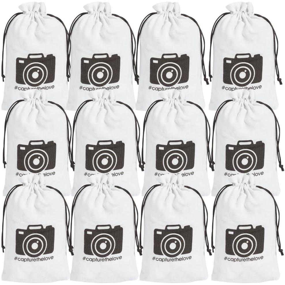 image:imageCAMERA FAVOR DRAWSTRING BAG Party Supplies 12 Pieces