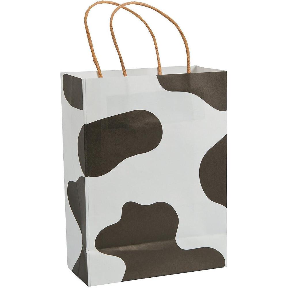 image:imageFun Express Cow Print Craft Bags  Set of 12  Treat Favor and Party Supplies