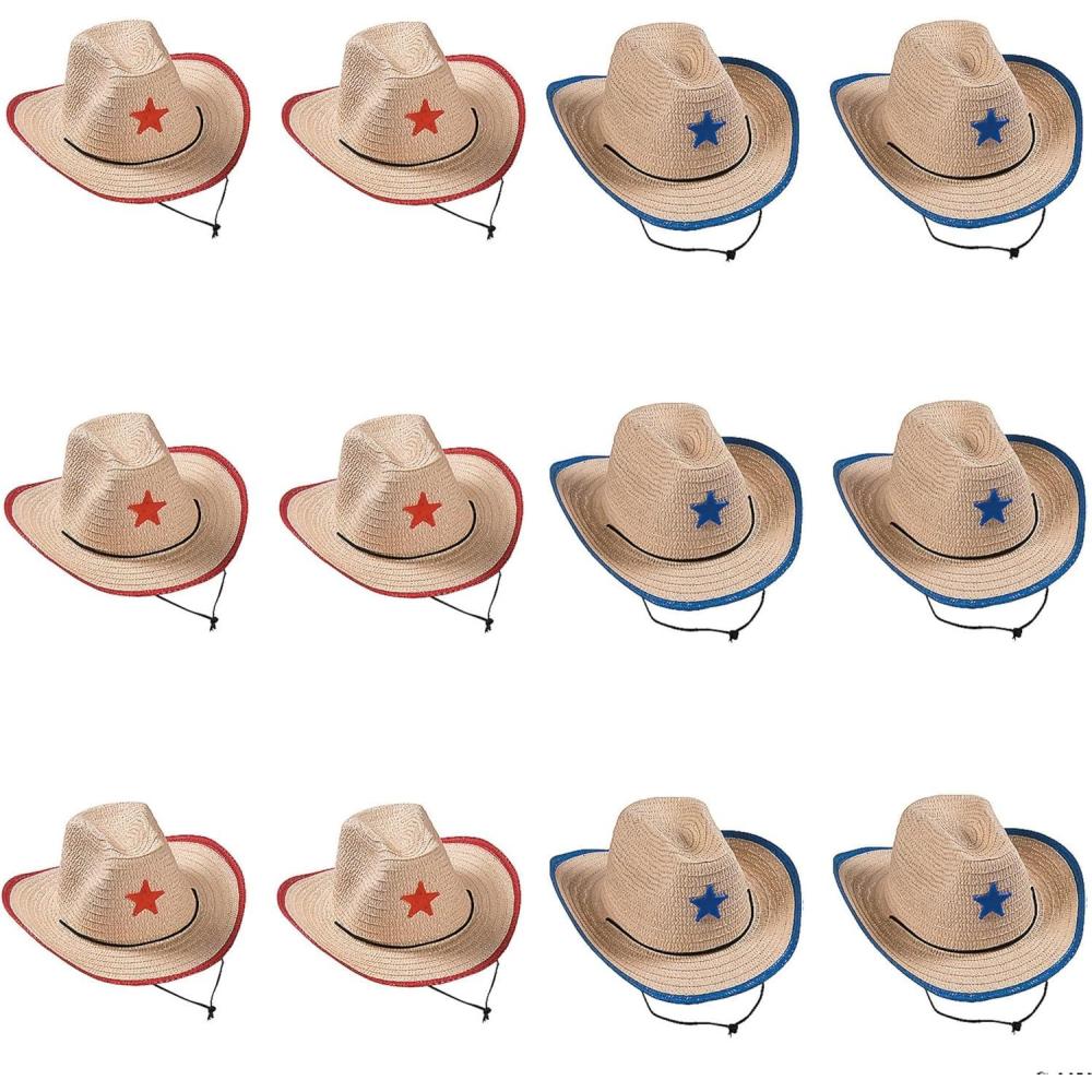 image:imageFun Express Kids Cowboy Hats with Design 12 PcsCowboy Hats With Star