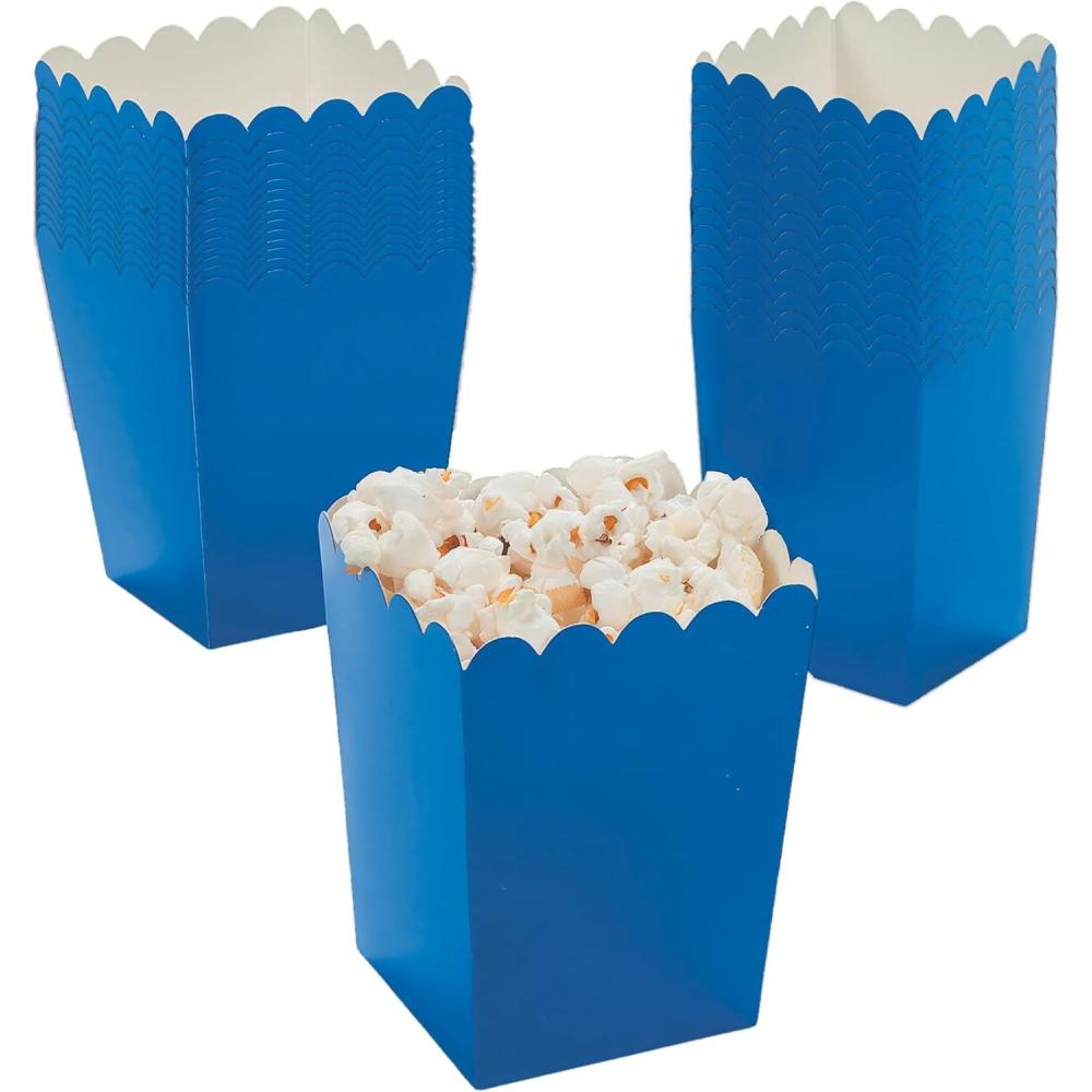 image:imageFun Express Mini Blue Popcorn Boxes  Party Supplies  Containers amp Boxes  Paper Boxes  24 Pieces  Blue