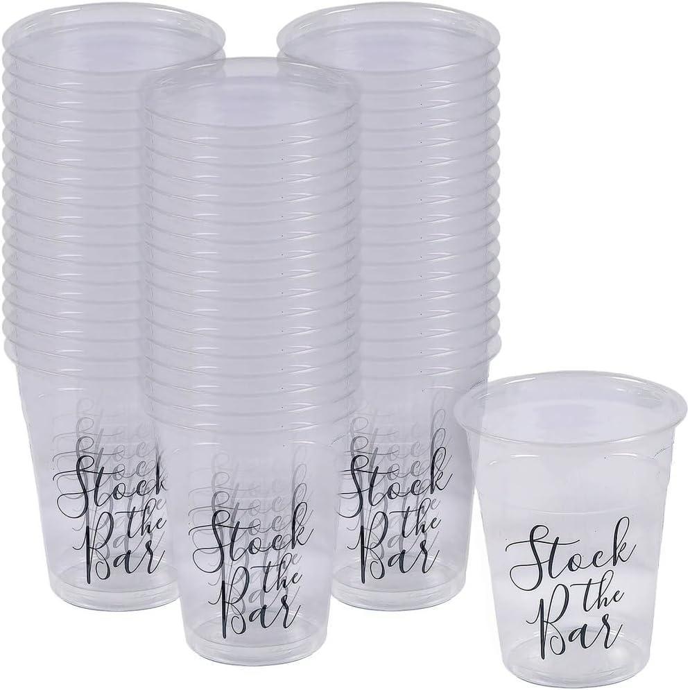 image:imageFun Express STOCK THE BAR CLEAR PLASTIC CUPS  Party Supplies  50 Pieces