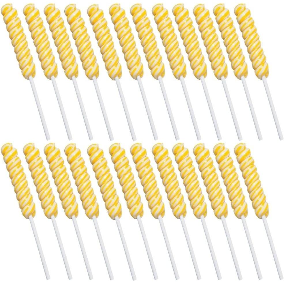 image:imageFun Express Yellow Lemon Swirl Lollipops Bulk 24 Pack Mini Twist Suckers Individually Wrapped for Birthday Party Favors Candy Buffet Supplies amp Goodie Bags Fun Candy for Kids Classroom Treats
