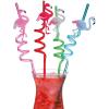 Fun Express 12 Pieces Flamingo Silly Straws, BPA Free Plastic, Reusable for Party Supplies, Multi-Color