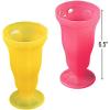 Fun Express Bright Neon Milkshake Cups & Sundae Glasses Set – 12 Vintage Plastic Soda Shop Style Ice Cream Float Cups | Perfect for Root Beer Floats, Parties & Ice Cream Parlor Decorations