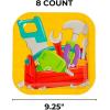 Fun Express Bright Tools Little Handyman Party Square Paper Plates – 8 Count – Fun Party Supplies for Kids’ Birthday