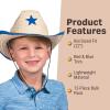 Fun Express Kids’ Cowboy Hats with Design – (12 Pcs)(Cowboy Hats With Star)