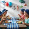 Fun Express Little Fisherman Party Paper Dinner – Fishing Themed Decoration Paper Plates – Fishing Disposable Dessert Plates for Little Fisherman Birthday Events Party Supplies – 8 Pieces