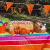 Fun Express Rainbow Tablecloth Disposable Table Roll (100 feet Long) Party Supplies