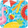 Fun Express Summer Square Paper Dinner Plates – Theme Kid Summer Beach- Dessert Plates for Hawaiian Beach – Decorations Tableware Supplies – 8 Pieces – Multicolor