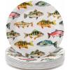 Fun Express 9″ Fishing Party Disposable Paper Dinner Plates – 8 Count, Vacation Bible School Supplies