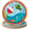 Fun Express Little Fisherman Party Paper Dinner – Fishing Themed Decoration Paper Plates – Fishing Disposable Dessert Plates for Little Fisherman Birthday Events Party Supplies – 8 Pieces