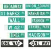 New York City Street Sign Cutouts – Set of 12, Including Wall Street, Broadway and More – Party Supplies and Decor