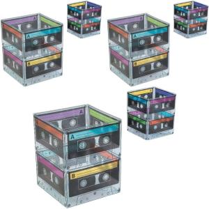 80’s Cassette Tape Bucket Centerpieces (set of 6) 80’s Party Supplies and 90’s Theme Parties